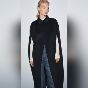 ZARA ZW LIMITED EDITION BLACK WOOL BLEND CAPE ⭐️BLOGGERS FAVE⭐️